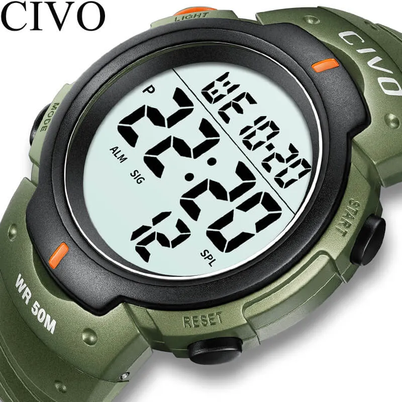 1068C | Quartz Digital Men Watch | Rubber Band