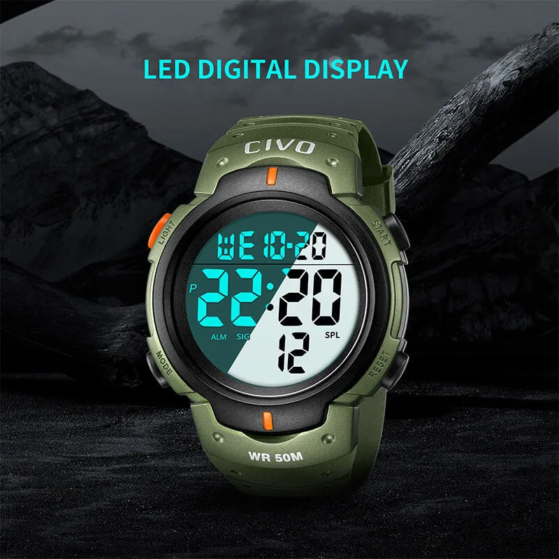 1068C | Quartz Digital Men Watch | Rubber Band