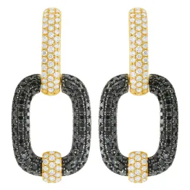 14K GOLD BLACK AND WHITE DIAMOND TIANA EARRINGS