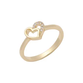 14K Gold heart in heart rings