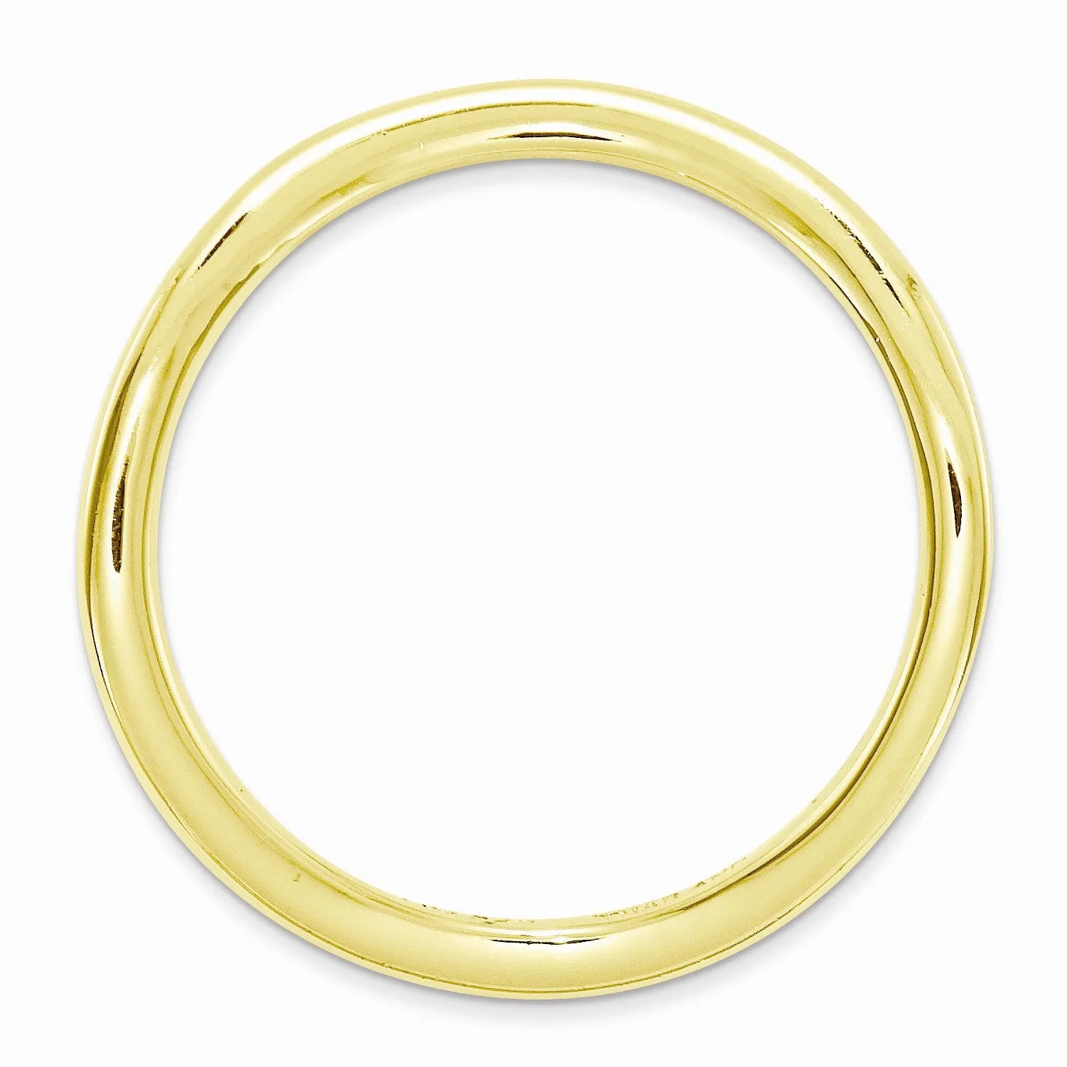 1.5mm Stackable 14K Yellow Gold Plated Silver Curved Smooth Band