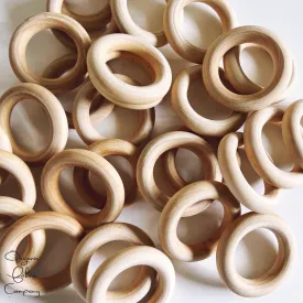 2.5" Diameter - Natural Maple Wood Rings - Certified CPSIA Compliant - Teething Nursing Toy