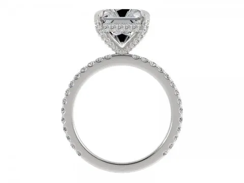 4.5ct Radiant Solitaire with Pave Shank