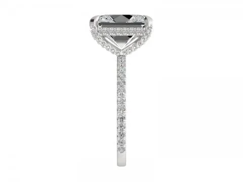 4.5ct Radiant Solitaire with Pave Shank