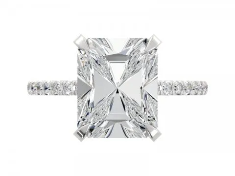 4.5ct Radiant Solitaire with Pave Shank