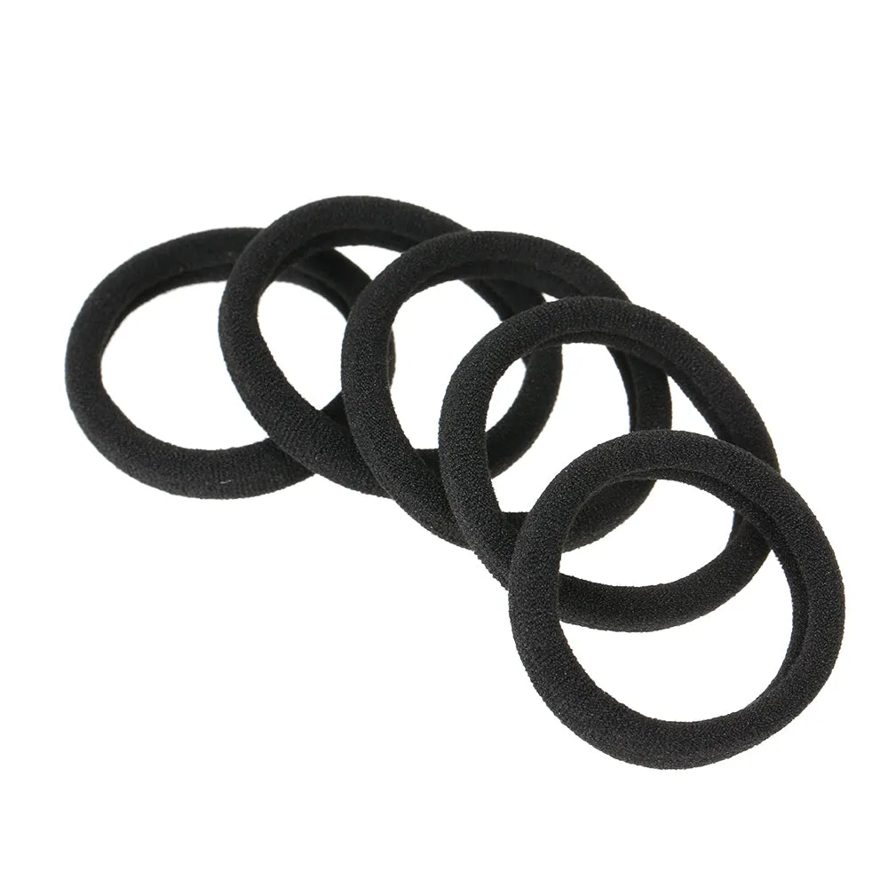 50 Piece Black Thick No Slip Hair Bands