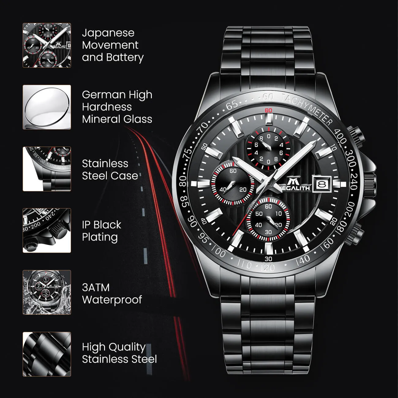 8033M | Quartz Men Watch | Stainless Steel Band