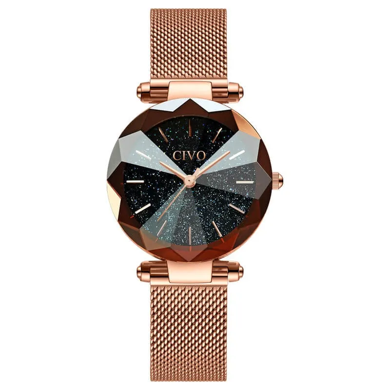 8074C | Quartz Women Watch | Mesh Band