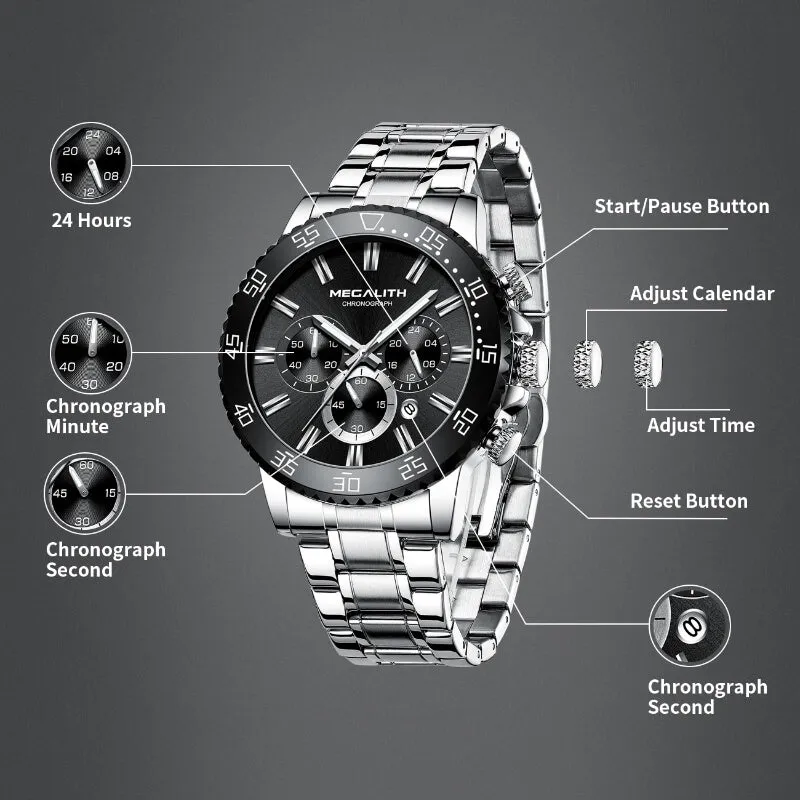 8227M | Quartz Men Watch | Stainless Steel Band