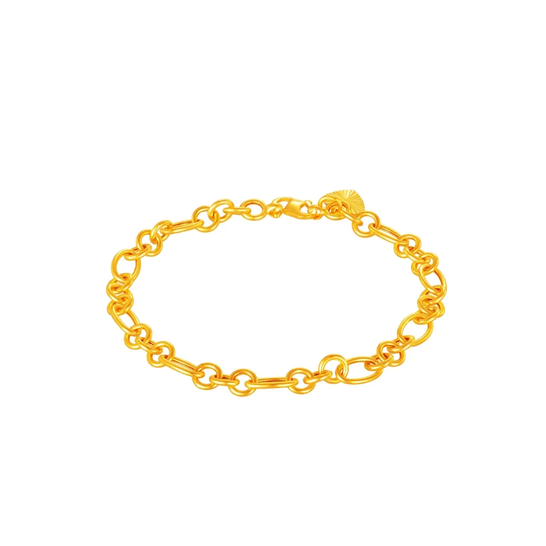 916 Gold Multi-Rings Link Bracelet