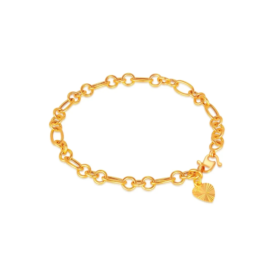 916 Gold Multi-Rings Link Bracelet