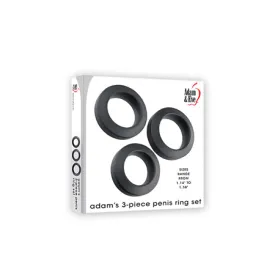 Adam & Eve Adam's 3 pc Penis Ring Set - Black