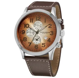 Akribos Xxiv Essential Chronograph Quartz Brown-White Gradient Dial Men's Watch AK603BR