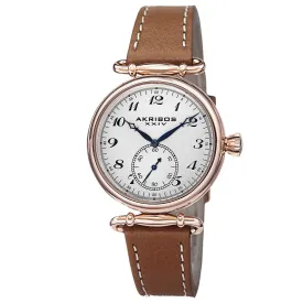 Akribos Xxiv White Dial Rose Gold-tone Ladies Watch AK704BR