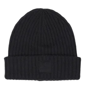 Alpha Square Rib Knit Beanie Black