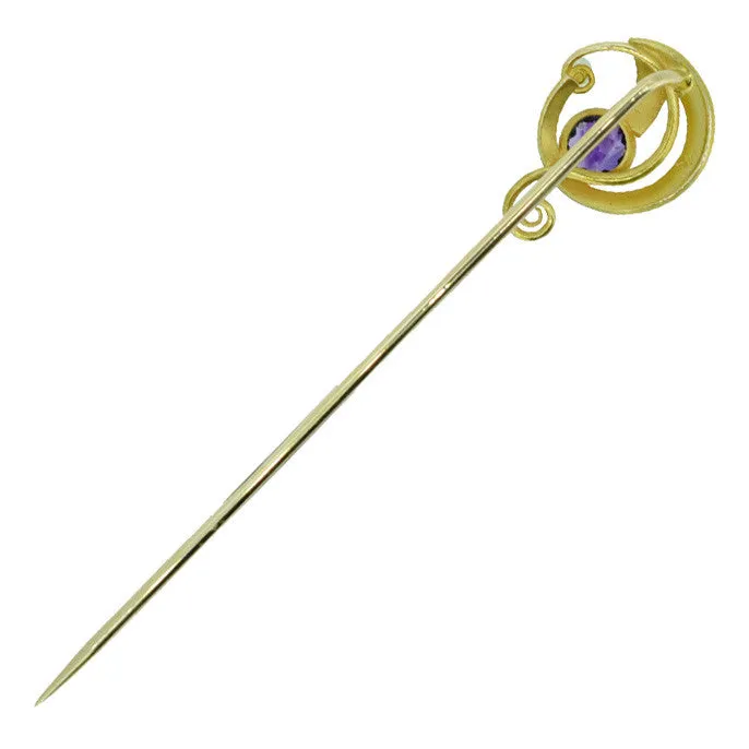 Amethyst & Pearl Stick Pin