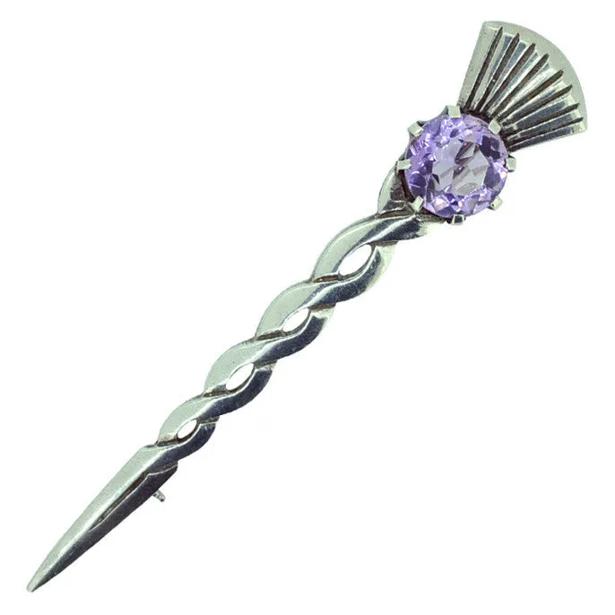 Amethyst Thistle Kilt Pin