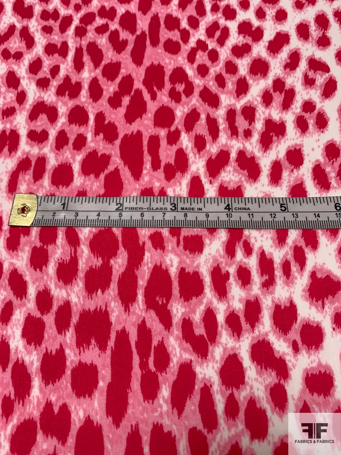 Animal Pattern Printed Silk Georgette - Magenta / Pink / White