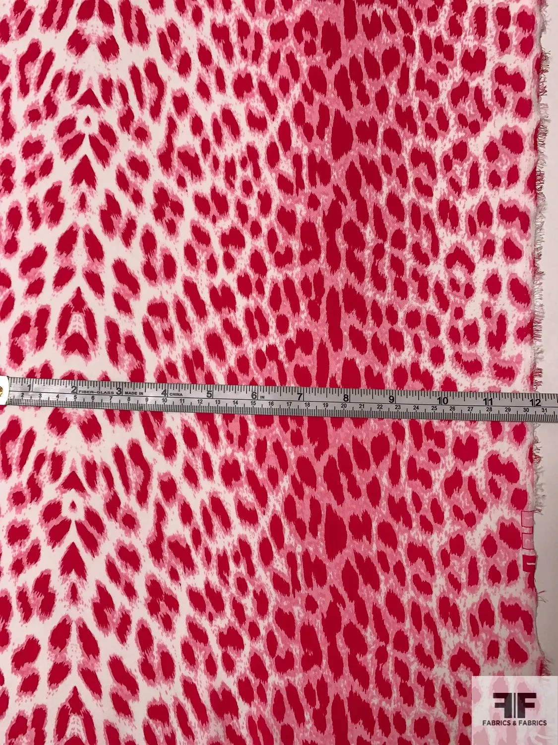 Animal Pattern Printed Silk Georgette - Magenta / Pink / White