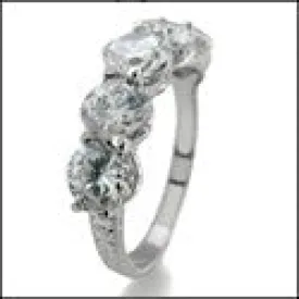 Anniversary 3.75 TCW Round 5 Stone Cubic Zirconia Cz Ring