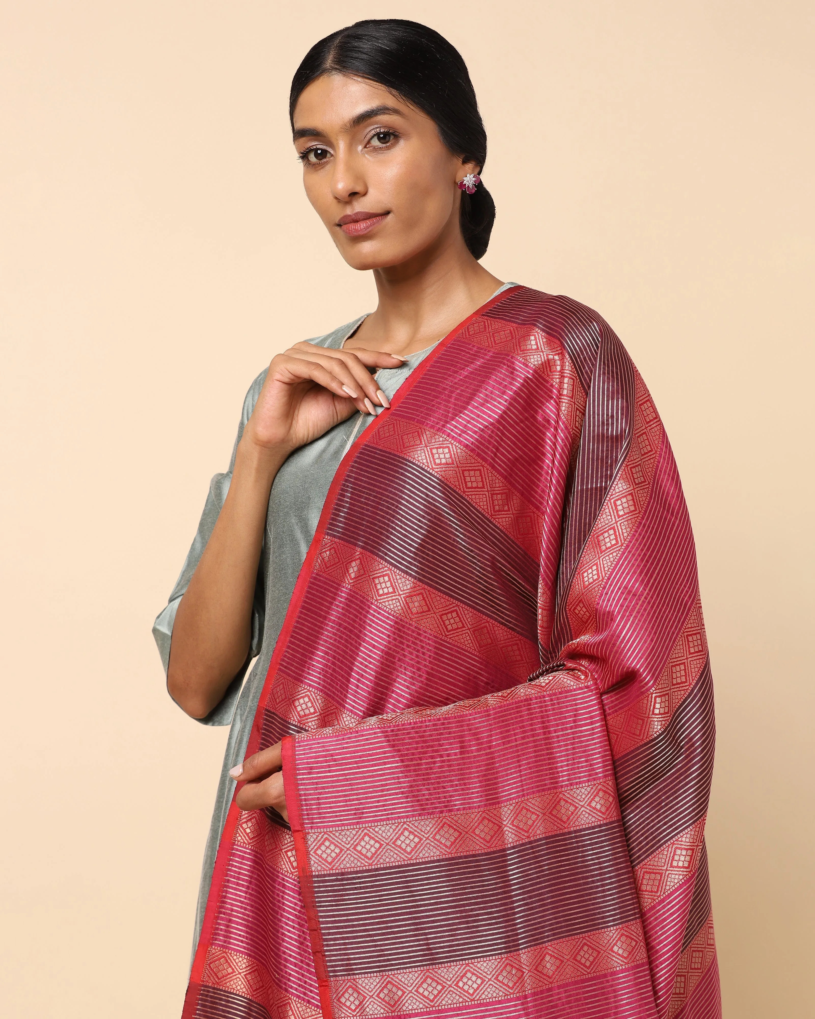 Antika Powdi Silk Dupatta