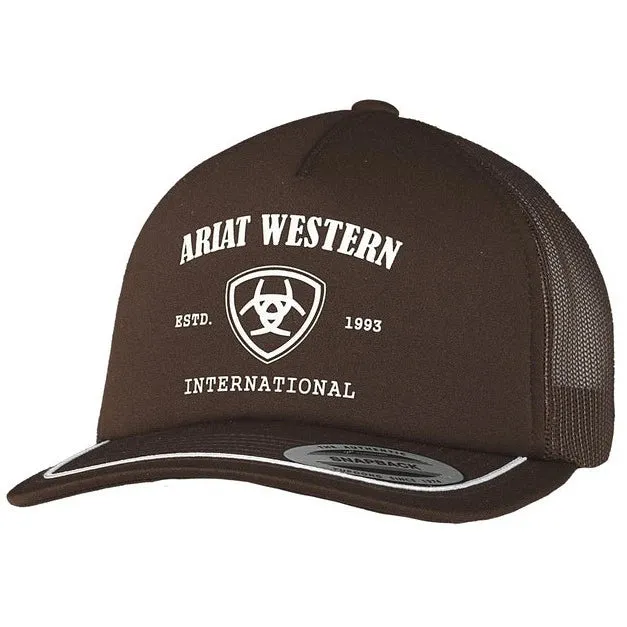 Ariat Men's Logo Foam Trucker Cap in Brown