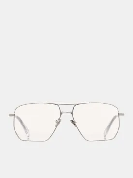 Aviator Glasses (COPSG07F8001-SILVER-CLEAR)