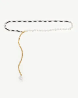 Baroque Pearl & Beaded Figaro Chain Belt