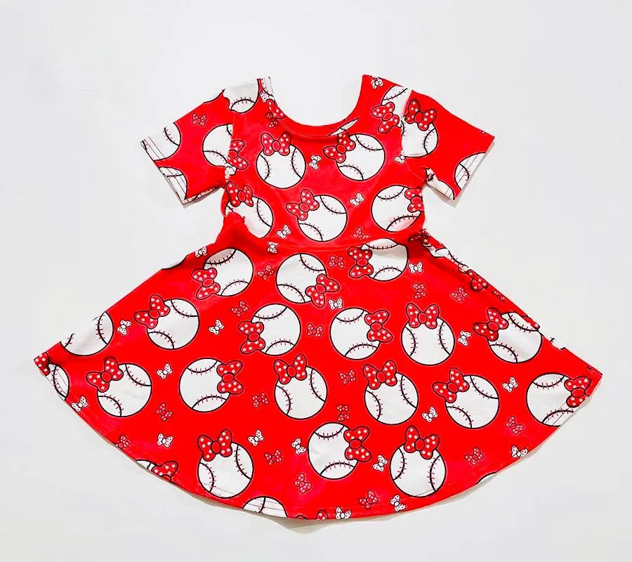 BASEBALL TWIRL DRESS