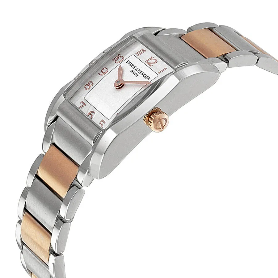 Baume and Mercier Hampton Silver Dial Steel and 18kt Rose Gold Ladies Watch 10108