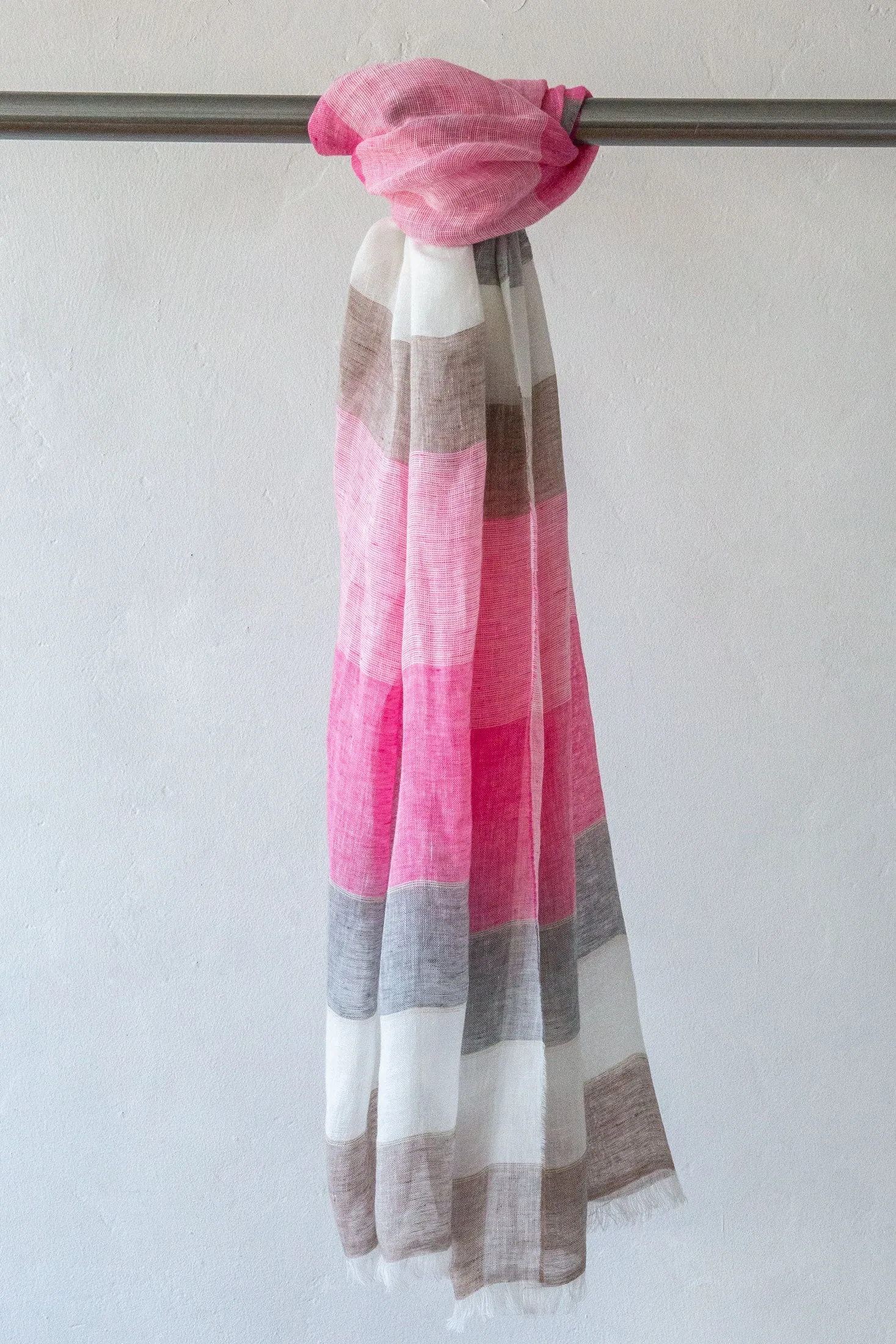 Big Stripe Linen Scarf