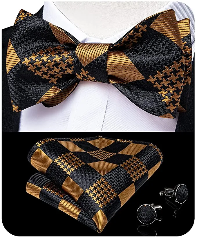 Black and Gold Bow Tie Set-BTS479