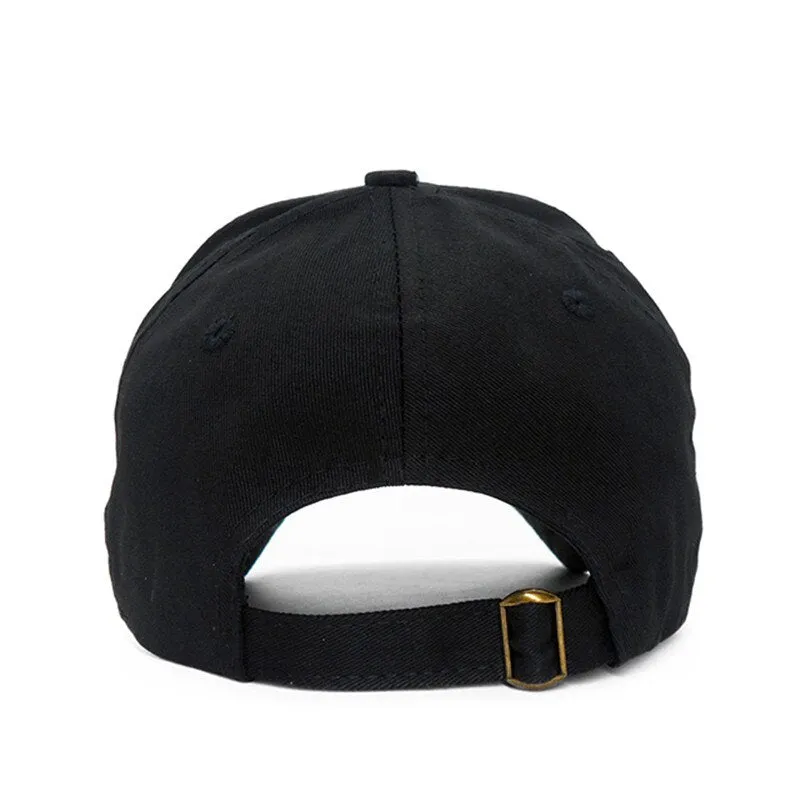 Black Embroidered Skull Cap