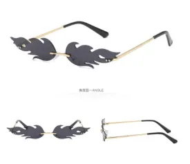 Black Reflective Flame Shaped Sunglasses