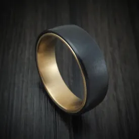 Black Titanium and 14K Yellow Gold Men's Ring