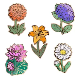 Botanical Bright Pins - Various Flowers