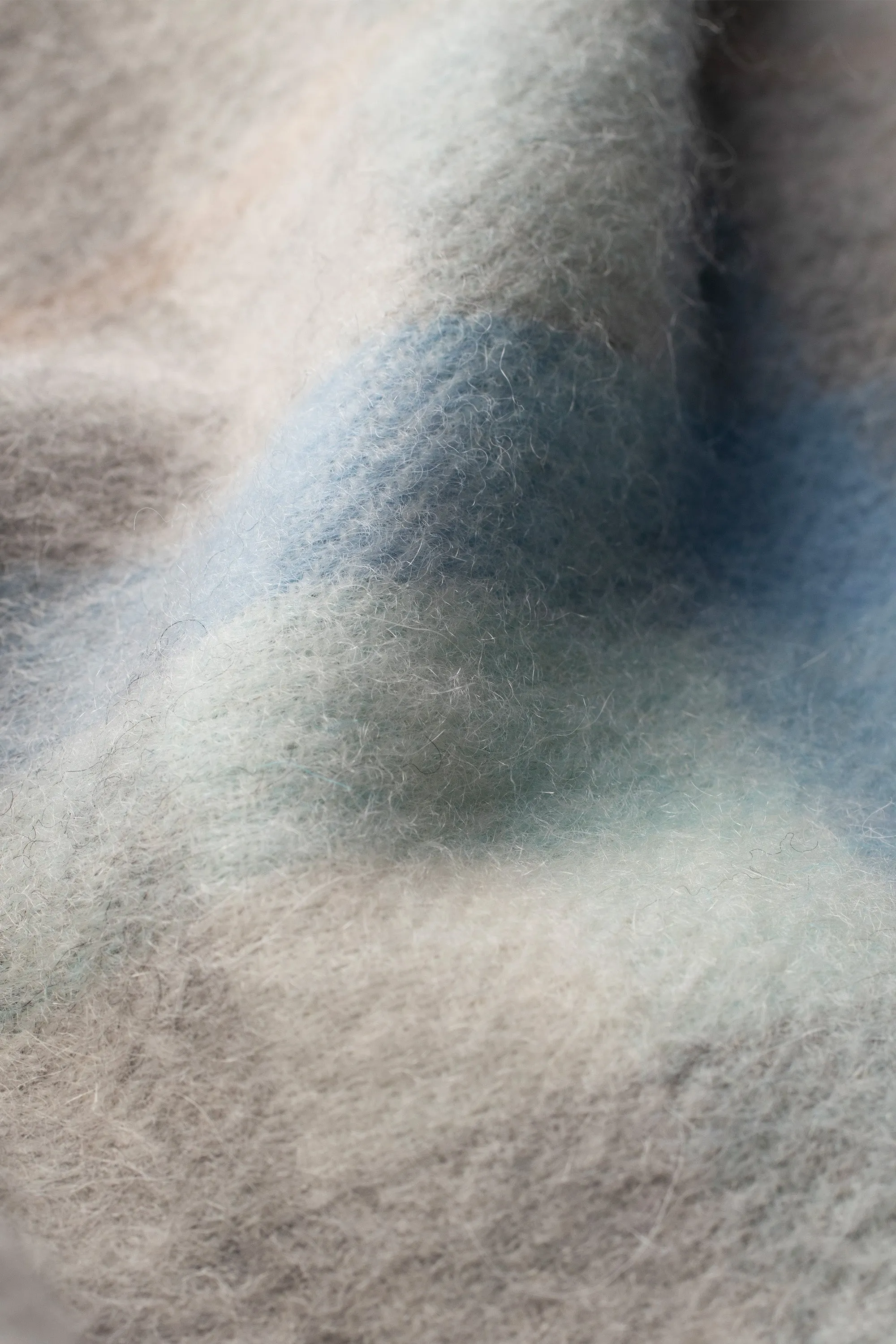 Contemporary Check Lambswool Scarf - Aqua