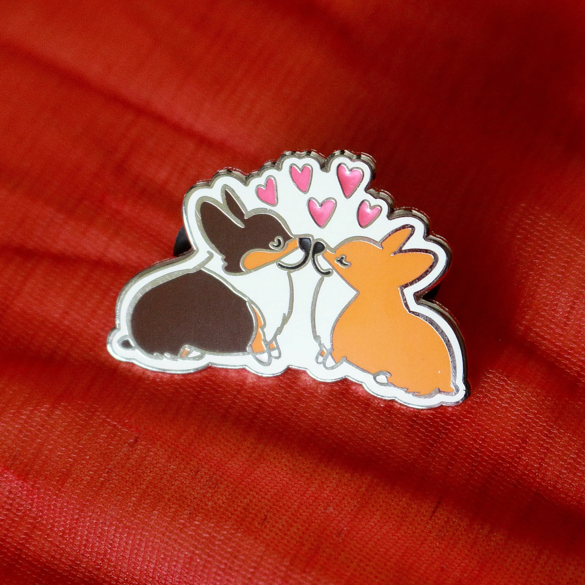 Corgi Kisses Enamel Pin | Corgimoji Collectible Series