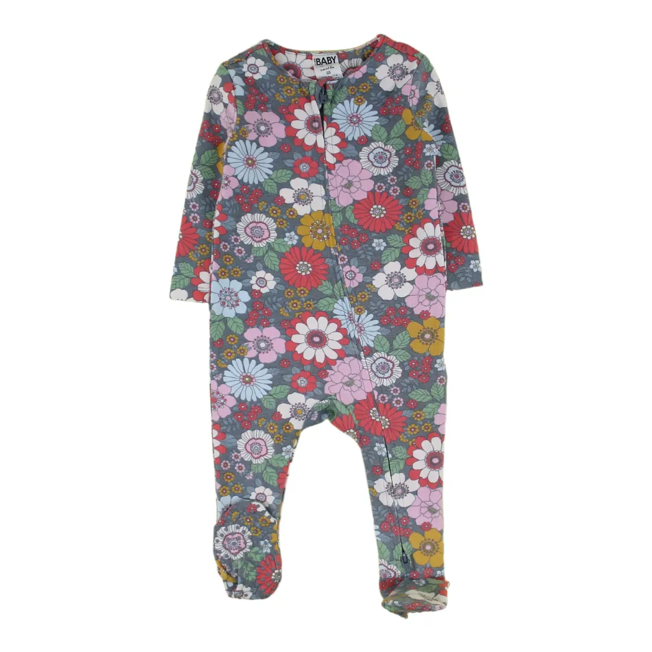 Cotton Floral Zip up Footed Sleeper