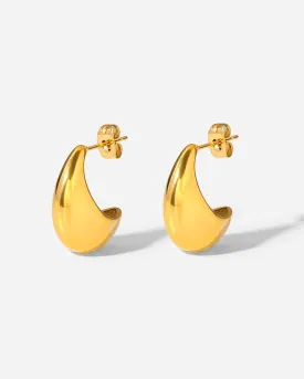 Crescent Studs Gold