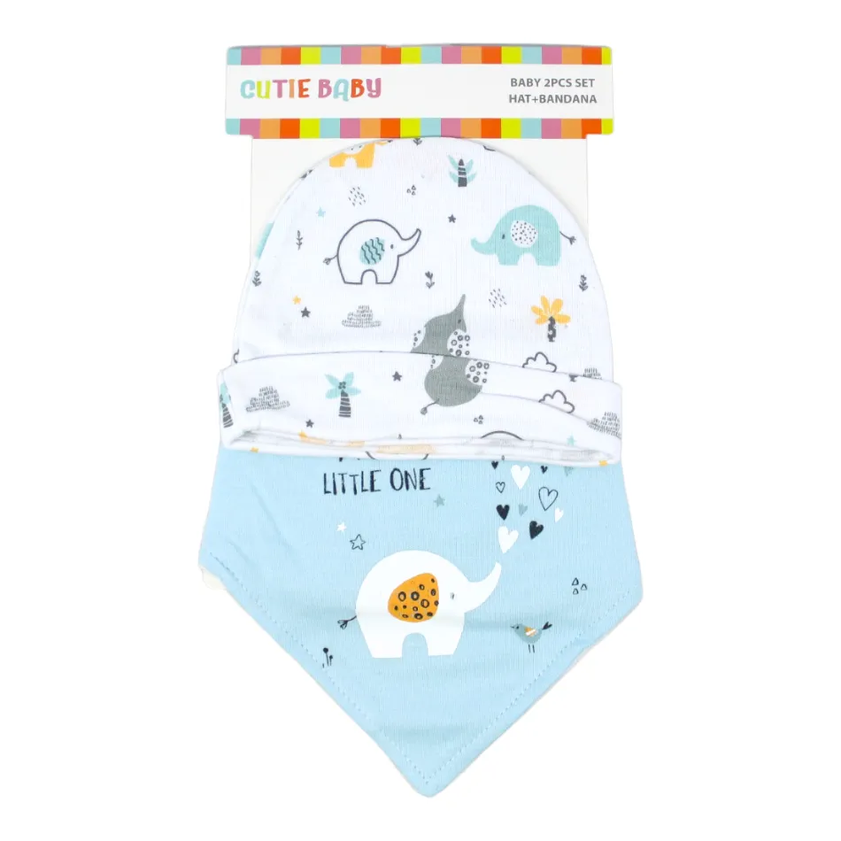 Cutie Baby 2 Pk Cap And Bandana Bib Set - Hello Little One