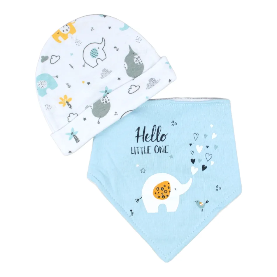 Cutie Baby 2 Pk Cap And Bandana Bib Set - Hello Little One