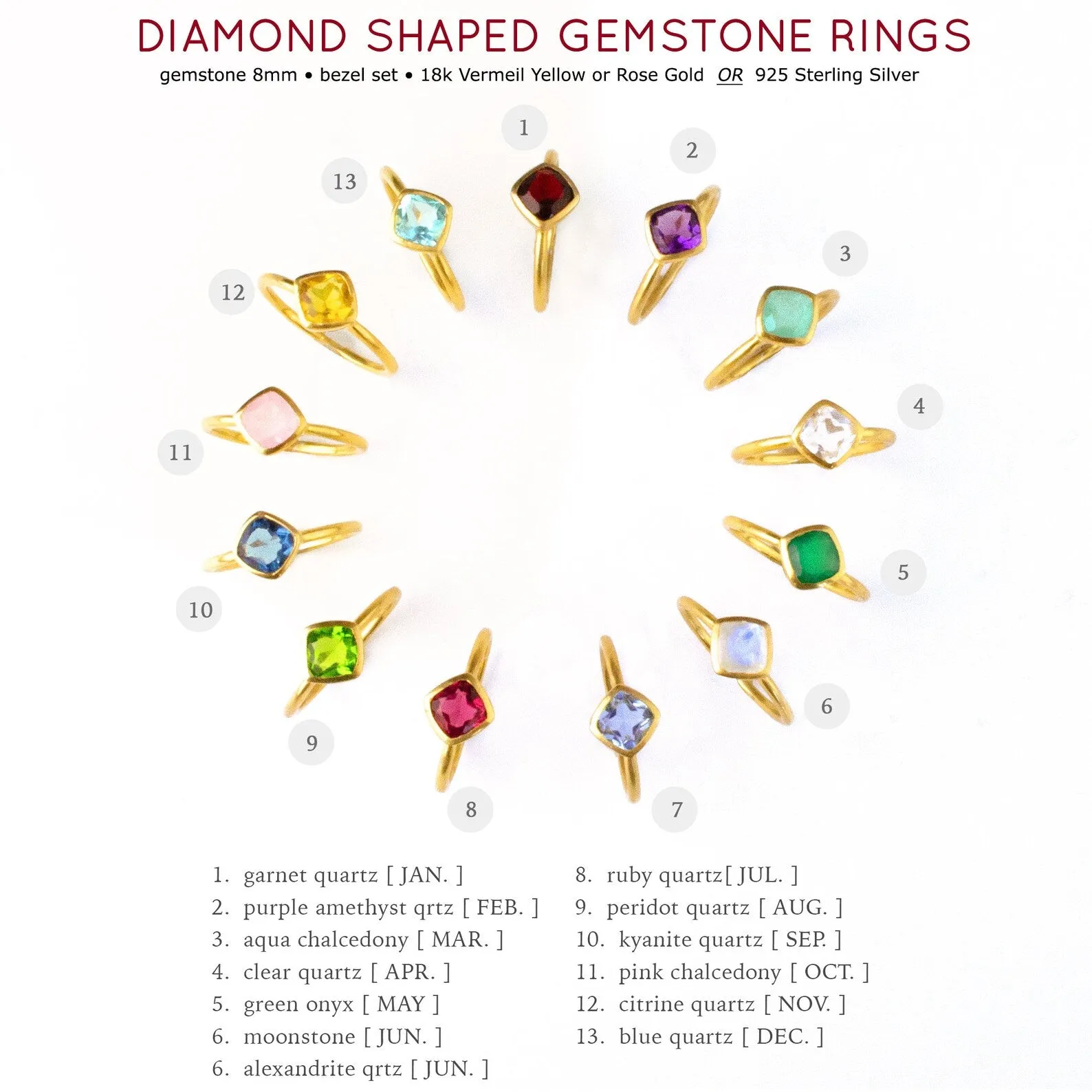 Diamond & Tiny Round Mixed Shapes Stacking Ring Set