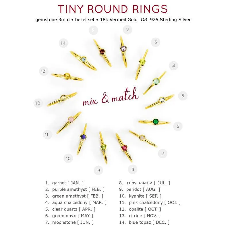 Diamond & Tiny Round Mixed Shapes Stacking Ring Set