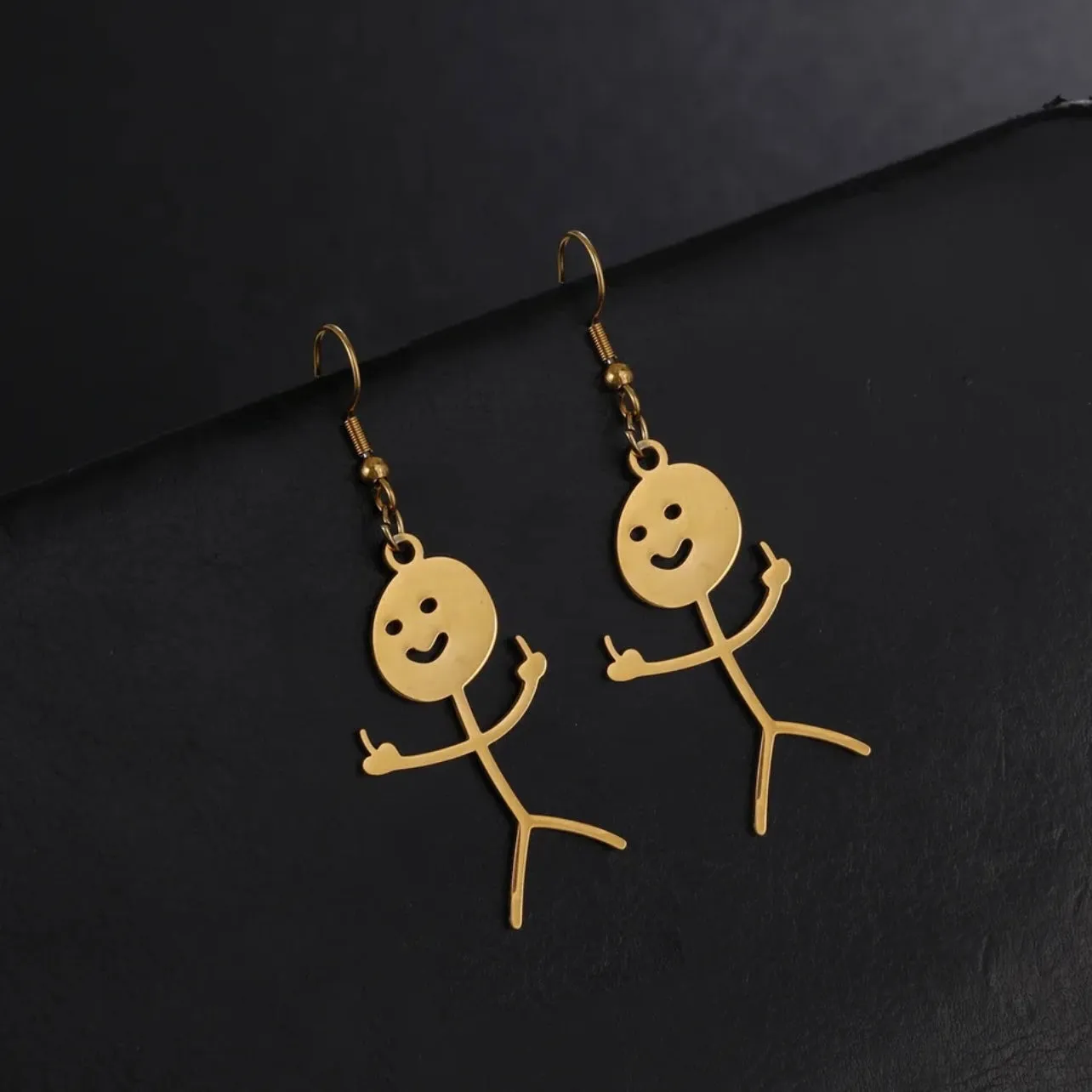 DILIGAF Earrings - Sassy Earrings, Handmade Earrings, Middle Finger, Stick Person