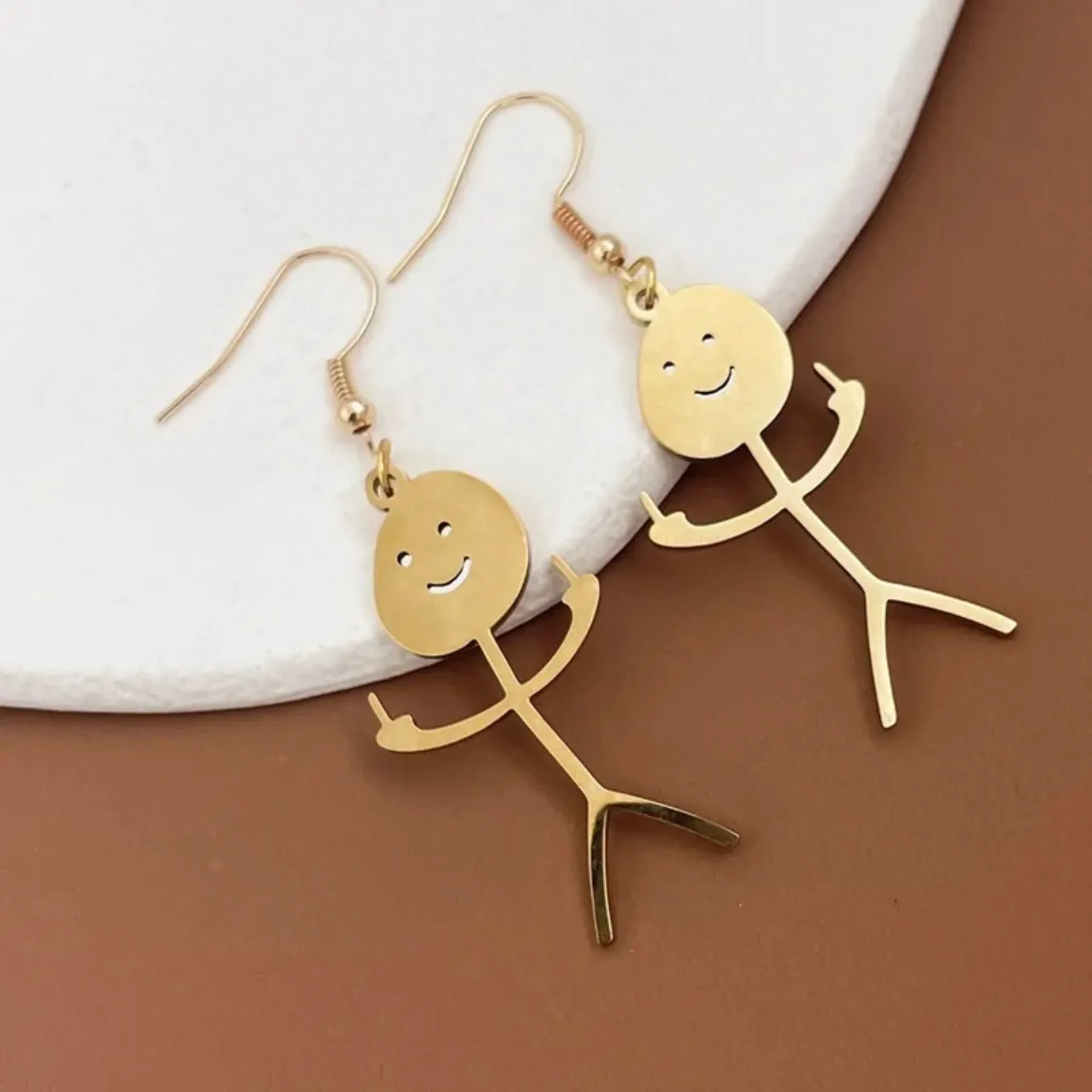 DILIGAF Earrings - Sassy Earrings, Handmade Earrings, Middle Finger, Stick Person