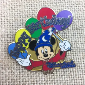 Disney Disneyland Resort Happy Birthday Balloons Sorcerer Mickey Pin