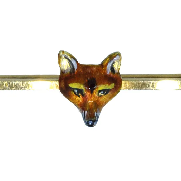 Enamel Fox Head Stock Pin