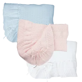 Feltman Brothers Pointelle Knit Ruffle Blanket