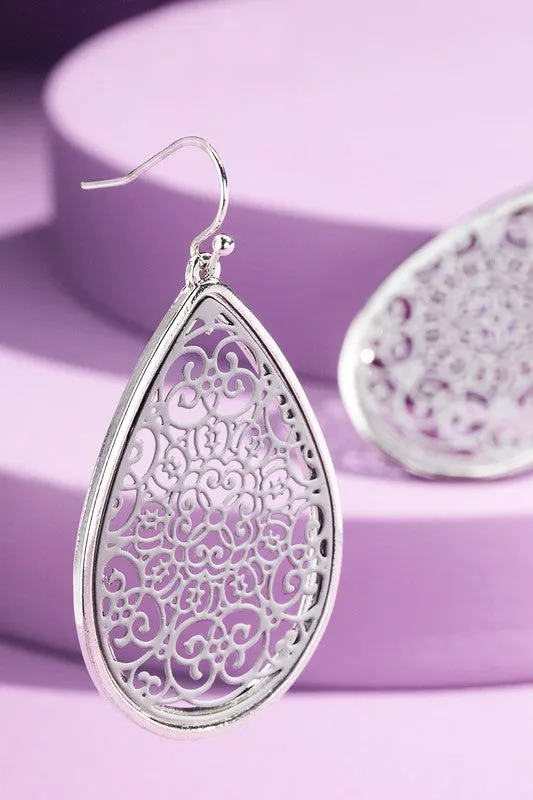 Filigree Teardrop Earrings